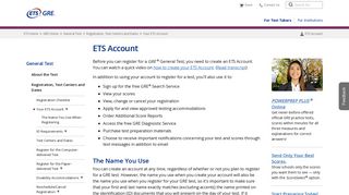 ETS Account for GRE Tests (For Test Takers)