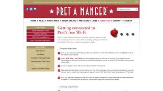 Pret A Manger - Getting connected to Pret's free wifi
