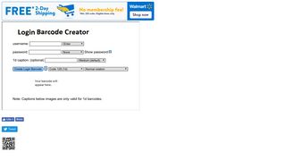 Login Barcode Creator - Home Page - FreeYellow
