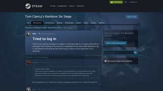 Tried to log in :: Tom Clancy's Rainbow Six Siege General Discussions