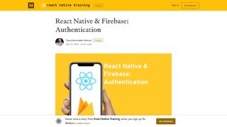 React Native & Firebase: Authentication – React Native Training ...