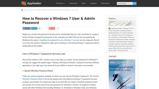 How Can I Recover Windows 7 Password [SOLVED] | AppGeeker