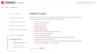 Website Trouble – Redbubble