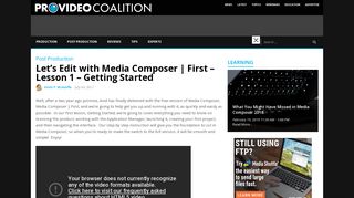 Let's Edit with Media Composer | First - Lesson 1 - Getting Started by ...