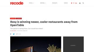 Resy is winning newer, cooler restaurants away from OpenTable ...
