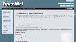 OpenWrt Project: Vodafone Station Revolution / Vox2.5