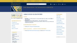Sakai Login & Password - Information Technology Services