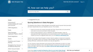 Syncing Salesforce in Sales Navigator - LinkedIn