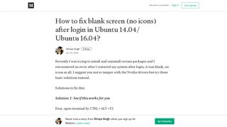 How to fix blank screen (no icons) after login in Ubuntu 14.04/ Ubuntu ...