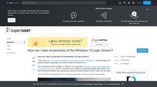 How can I take screenshots of the Windows 10 Login Screen ...