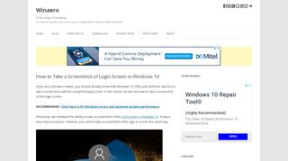 How to Take a Screenshot of Login Screen in Windows 10 - Winaero