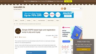 Simple OOPS based login and registration script in php and mysql