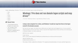 Windows 7 Pro does not run domain logon scripts and map drives ...