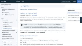 Setting up login security - IBM Cloud