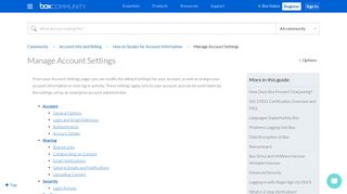 Manage Account Settings - Box