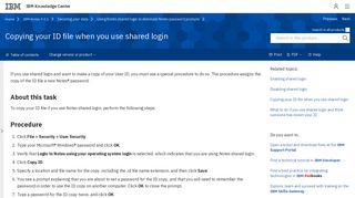 Copying your ID file when you use shared login - IBM