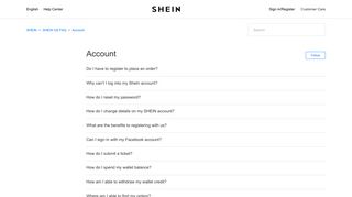 Account – SHEIN