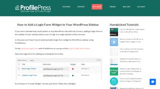 How to Add a Login Form Widget to Your WordPress Sidebar