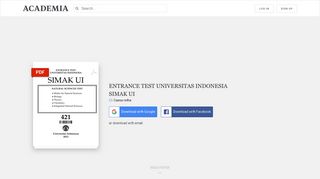 ENTRANCE TEST UNIVERSITAS INDONESIA SIMAK UI | Caesa ...