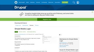 Simple Mobile Login | Drupal.org