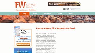 How to Open a Sina Account for Email | Xinjiang: Far West China