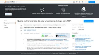 Qual a melhor maneira de criar um sistema de login com PHP - Stack ...