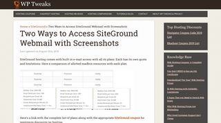 Two Ways to Access SiteGround Webmail with Screenshots - WP ...
