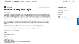 Windows 10 Very Slow Login - Microsoft Community
