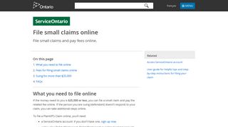 File small claims online | Ontario.ca