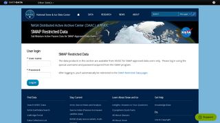SMAP Restricted Data | National Snow and Ice Data Center