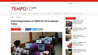 Online Registration of SBMPTN 2018 Opened Today - engteco_news ...