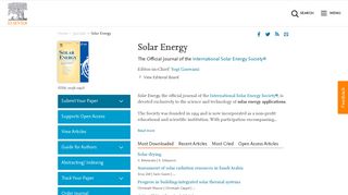Solar Energy - Journal - Elsevier