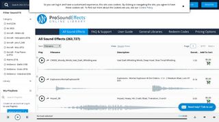 Pro Sound Effects Online Library