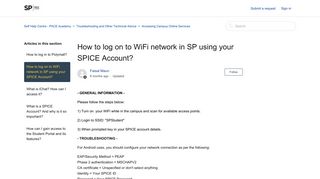 How to log on to WiFi network in SP using your SPICE Account? – Self ...