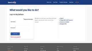 SelfCare Login Page | Spectranet