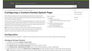 Configuring a Custom-Hosted Splash Page - Cisco Meraki