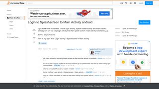 Login to Splashscreen to Main Activity android - Stack Overflow