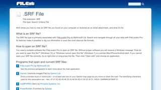 SRF File Extension - What is it? How to open an SRF file?