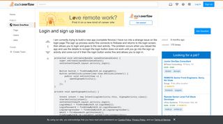 Login and sign up issue - Stack Overflow