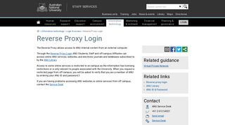 Reverse Proxy Login - Staff Services - ANU