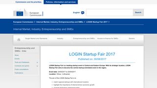 LOGIN Startup Fair 2017 | Internal Market, Industry, Entrepreneurship ...