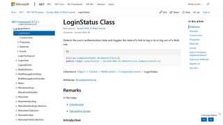 LoginStatus Class (System.Web.UI.WebControls) | Microsoft Docs
