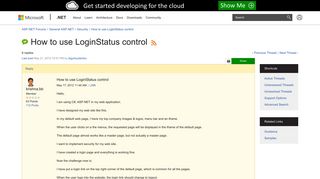 How to use LoginStatus control | The ASP.NET Forums