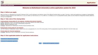 e-Aansoek/e-Application - Stellenbosch University