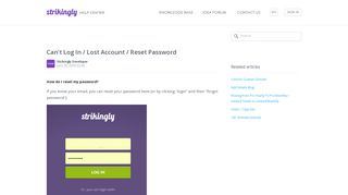 Can't Log In / Lost Account / Reset Password – Strikingly Help Center