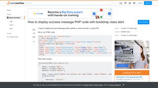 How to display success message PHP code with bootstrap class alert ...