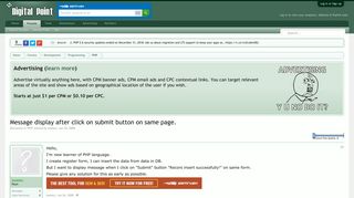 Message display after click on submit button on same page ...