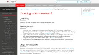 Changing a User's Password - SugarCRM Support Site