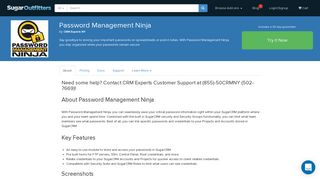 Password Management Ninja | SugarCRM Module - SugarOutfitters