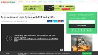 Registration and Login System with PHP and MySQL - CodexWorld